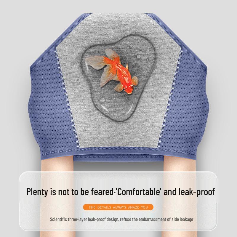 Damen Eisseide Auslaufsicher Menstruationsunterwäsche mit mittlerer Taille