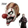 Szczegółowa Straszna Maska Postaci Halloweenowy Clown, Realistyczny Lateksowy Horror z Czerwoną Noskiem do Odgrywania Ról na Dom Strachów Cosplay Imprezy Kostiumowe