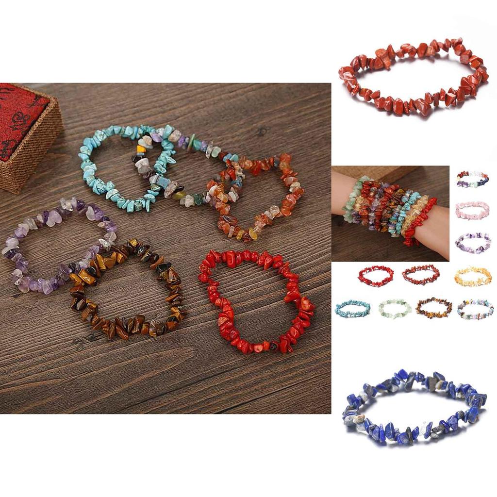 Exquisites natürliches unregelmäßiges Bergkristall Edelstein Splitter Stretch Armband