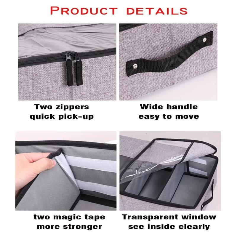 Fabric dust-proof and moisture-proof transparent folding shoe box space-saving shoe cabinet for home use, and a perfect stora