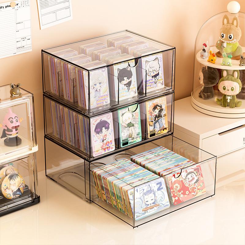 Transparent Card Storage Box Large Capacity Dust-proof Grid Box Plastic Card Box Children's Game Card Storage Box