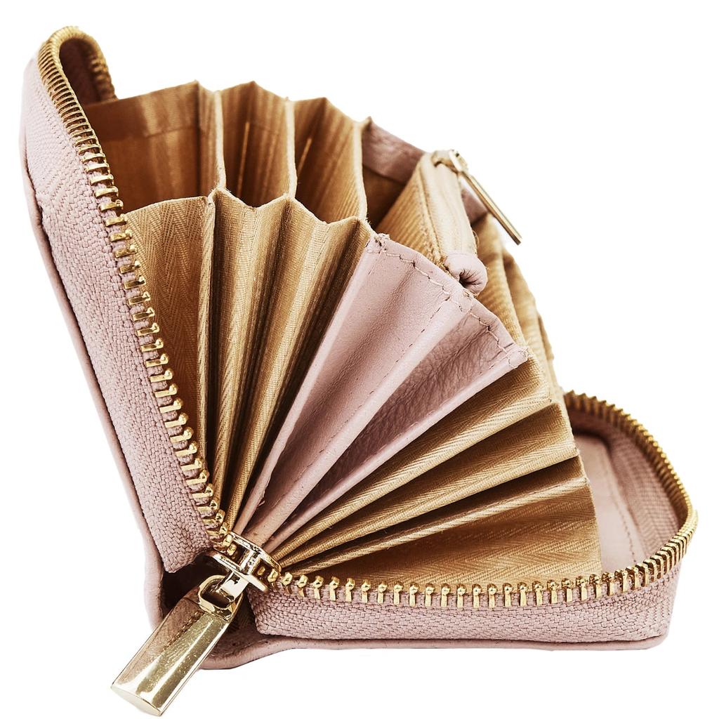 Wings Small Women' Genuine Leather Zippered Wallet Pink