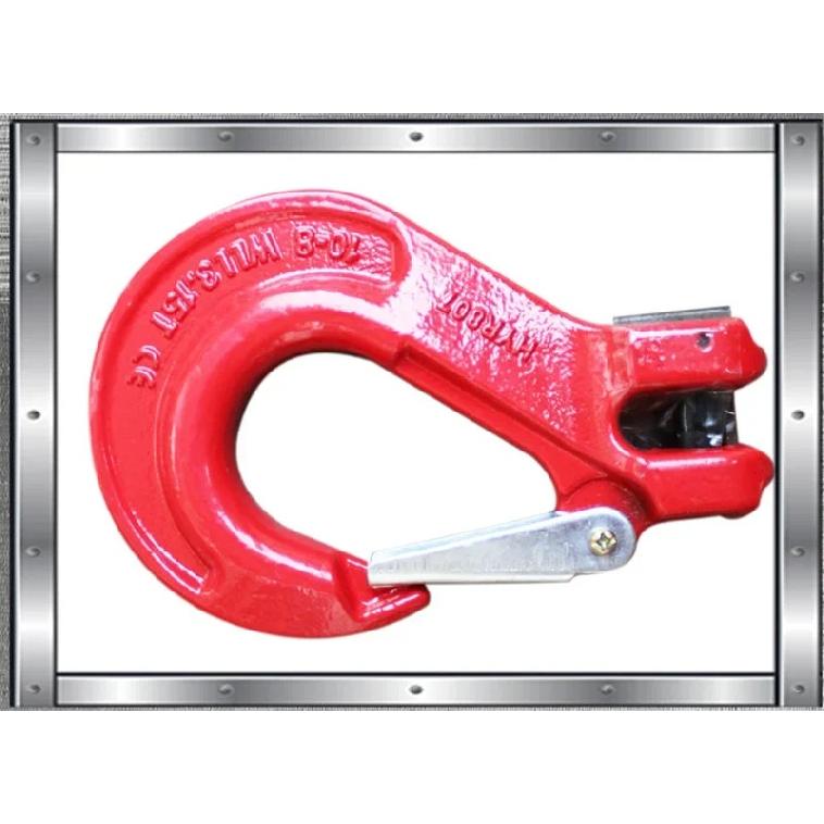 High Strength Crane Lifting 80 Level Goat-horn Shape Clasp With Lock,Australian Style Grab Hook Bearing Weight 1-5 Ton