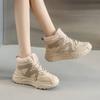 Women's high fashion fashion lightweight soft sole winter warm fur one snow boots padded lining non-slip casual sneakers cotton boots pops shoes
