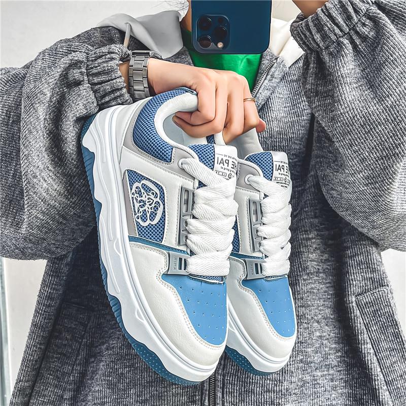 

Новые мужские классические модные низкие кеды для скейтбординга, удобные кроссовки с мягкой подошвой 44 белый/синий