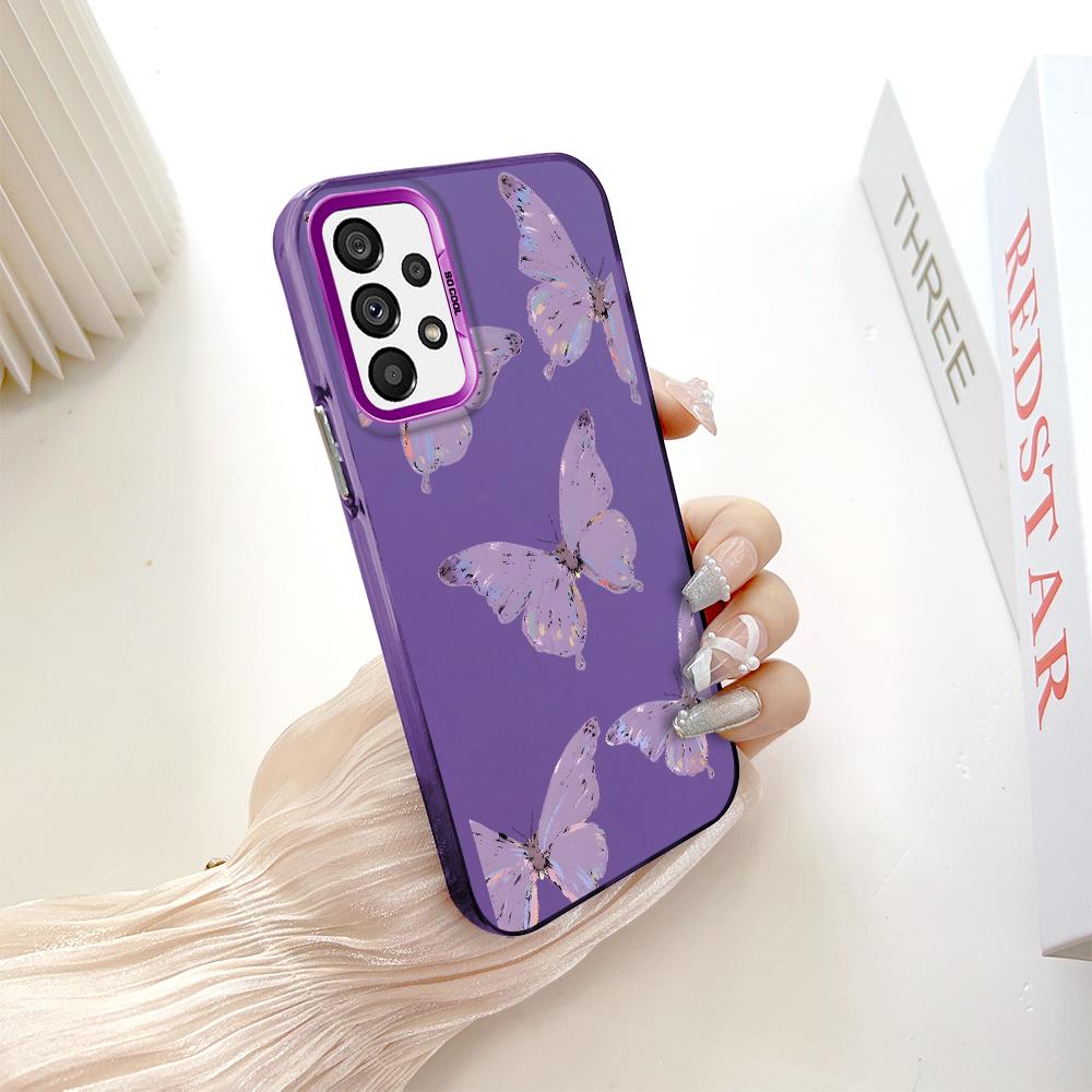 

Окрашенный узор, цветной серебристый, двухсторонний, жесткий, противоударный чехол для телефона Samsung Samsung F15 5G темно-фиолетового