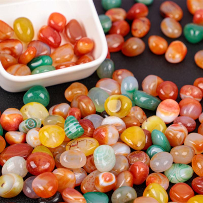 100/200g 1~1.6cm Colorful Pebbles Natural Agate Crystal Pebbles Decorative Stones for Aquariums Fish Tanks Air Plant Decor TMZ