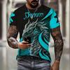 Modische kurzärmelige Herren-Tops Neues 3D-Drachenmotiv Rundhals Kurzarm-T-Shirt Streetwear Sport Fitness Tops Kleidung