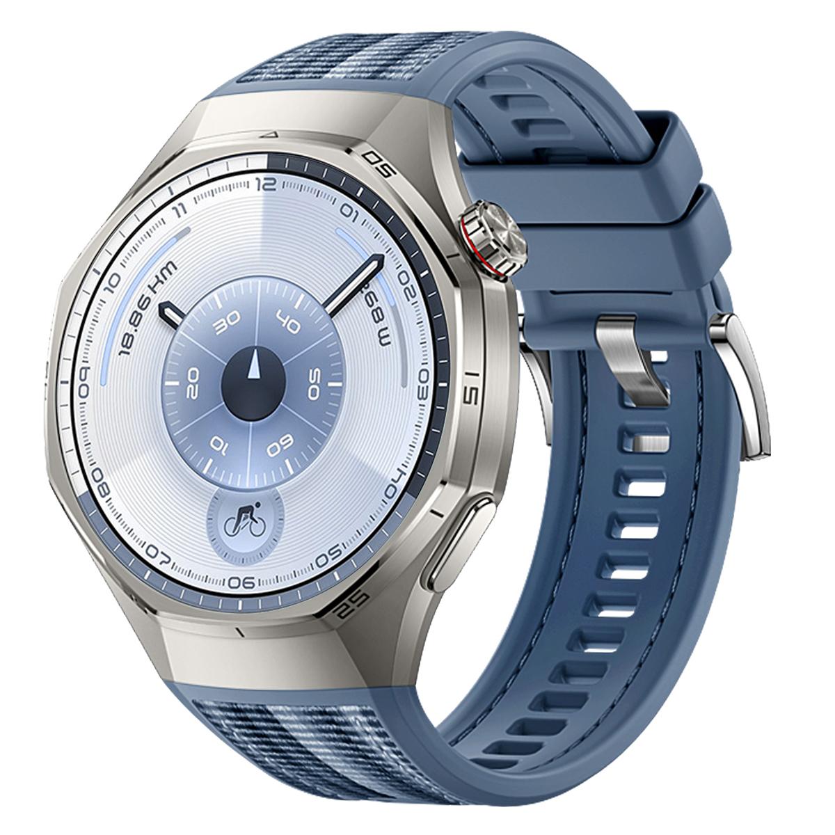 

Силіконовий Нейлоновий Плетений Ремінець для Huawei Watch GT6 Pro 46мм Браслет на зап ястя для Для Huawei Watch GT6 Pro Спортивні Аксесуари 2028 Watch GT6 Pro 46mm темно-синього кольору