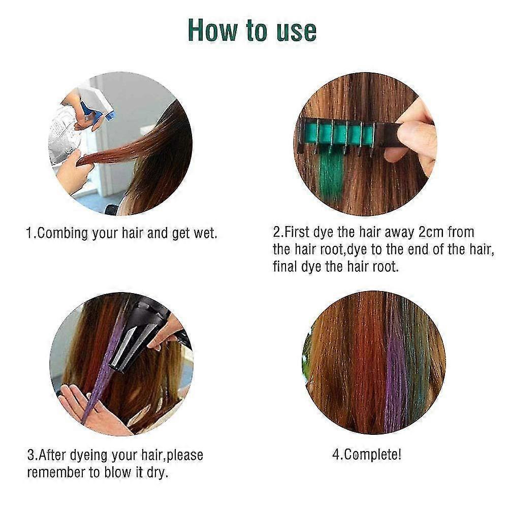 Vibrant Hair Chalk Comb Set - 10 Temporary Colors for Kids & Adults, Easy To Apply & Wash Out, Safe & Non-Toxic