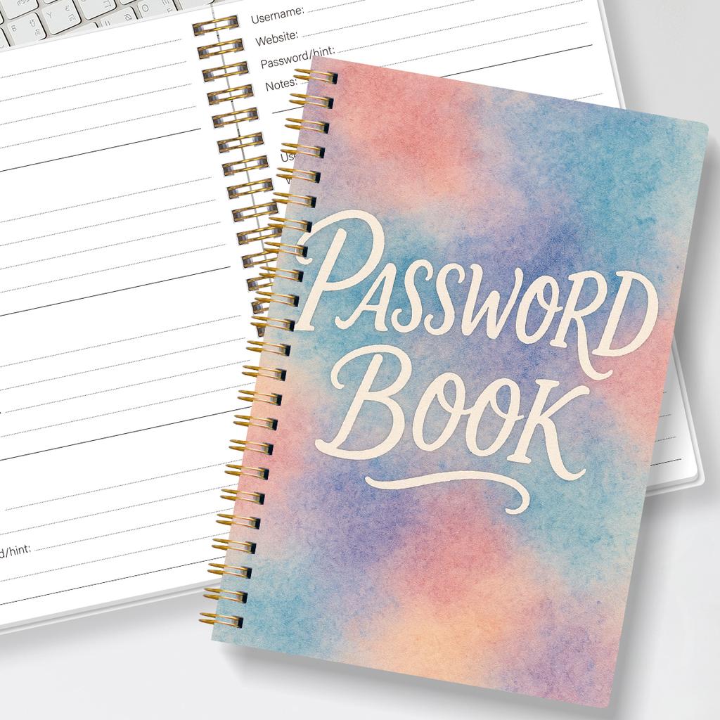 A5 Passwortbuch, Internetkonto- und Website-Login-Organizer, Notizbereich, Perfektes Passwortjournal zur Verwaltung der Cybersicherheit