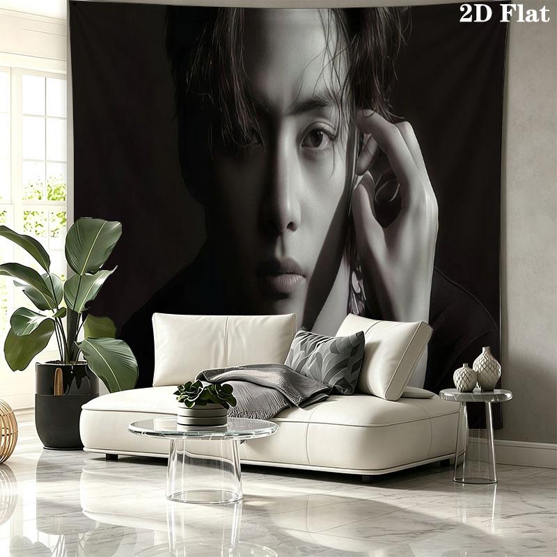 Kim Taehyung Wall tapestry, aesthetic printed fabric blanket, suitable for bedroom, living room, and home decor.