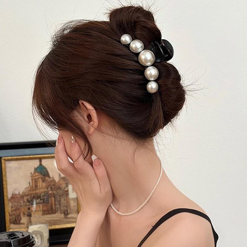 Vintage Perlenclips Set Große Klaue Koreanischer Pferdeschwanz Große Haarspangen Kiefer Haarnadeln für Frauen Haarschmuck Haarklammer Geschenk