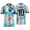 2026 Argentina Lionel Messi Numero 10 maglia da calcio Kit di allenamento Estate Sport T-shirt da uomo Abbigliamento per bambini Maglietta maglietta da ciclismo