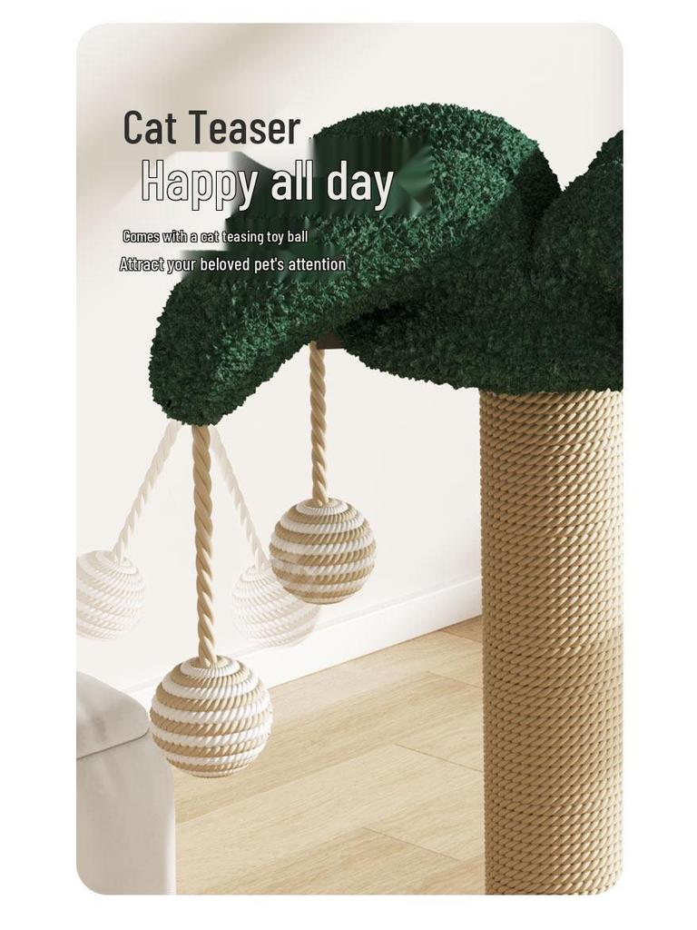 Oszczędzające miejsce, od podłogi do sufitu, lite drewno, drzewko dla kota z platformami do wspinaczki i drapakiem