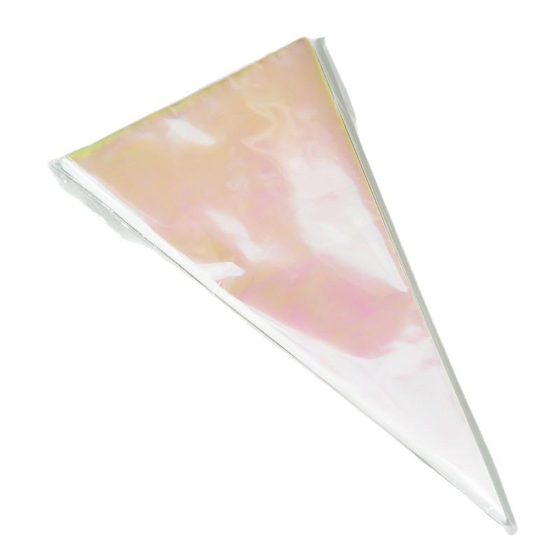 Dazzling Gradient Rainbow OPP Triangle Candy Gift Bags - 50 Pieces