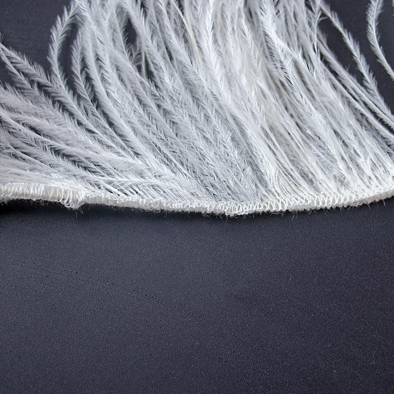 FeatherHigh Quality Ostrich Feather Trim Fringe Natural Ostrich Feather Ribbon Trimming for Party Dress Sewing Wedding Accessories 1 M