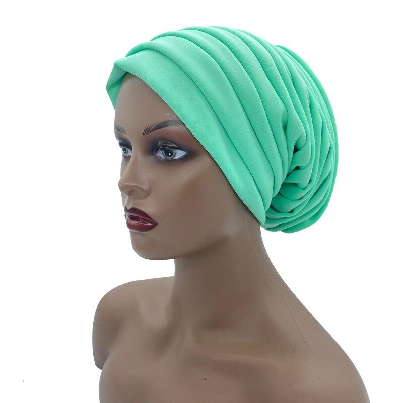 Solid Color Women Pleated Turban Hat