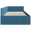 L Shaped Bed Frame with Headboard Blue 80 Cm X 200 Cm Velvet