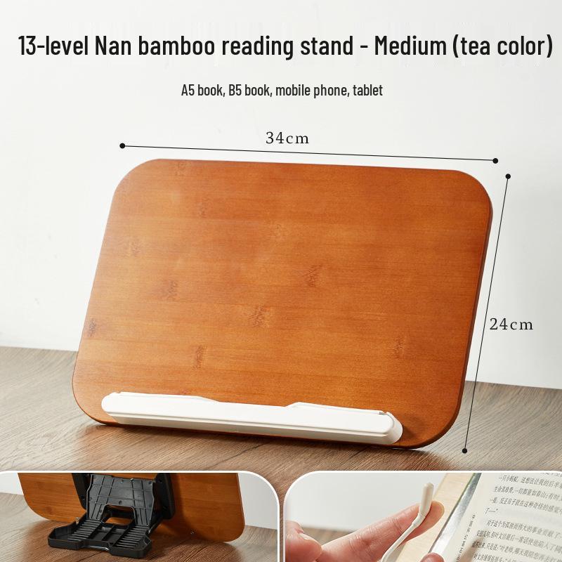 Children's Adjustable Reading Stand - Solid Wood Foldable Book Holder with Height Adjustment