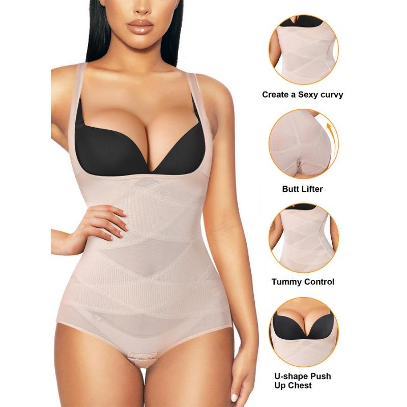 Women Thin Mesh Breathable Seamless One Piece Shapewear Tummy Control Waist Cincher Butt Lifter