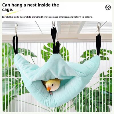 Pet Bird Parrot Hangable Cage Warm Hammock Hut Tent Durable Wear-Resistant Sleeping Hatching Cave Decoration