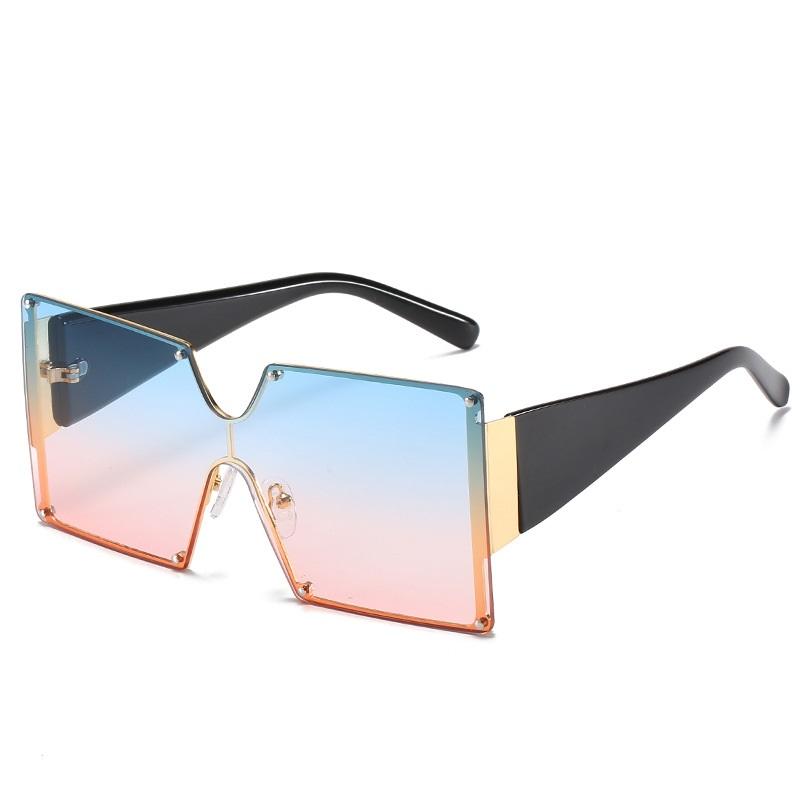 Oversized Square Sunglasses Women Rimless Sun Glasses One Piece Gradient Luxury Brand Shades Retro Designuv400 Vintage Men Oculu