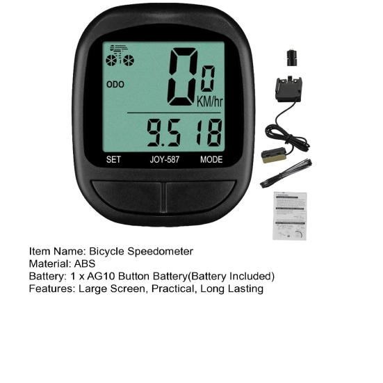 Trådløs sykkelhastighetsmåler sykkelcomputer med LCD-skjerm Vanntett Enkel installasjon Batteridrevet kilometerteller sykkel sykkelcomputer