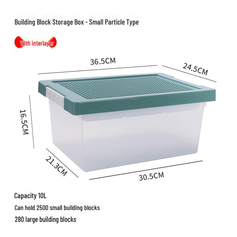 Lego Large Transparent Plastic Storage Box with Lid for Children's Toys & Organization