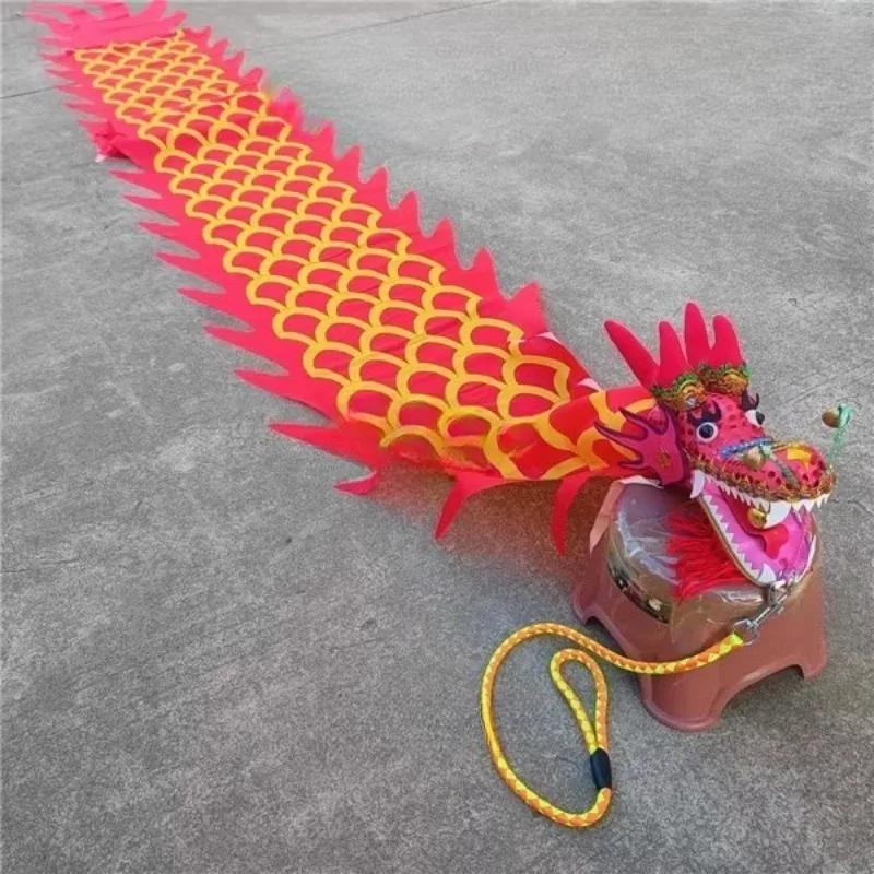 New Year Christams Outdoor Performance 4 Meters Chinese Silk Dragon Dance Products Fitness Dragon For Children Adults