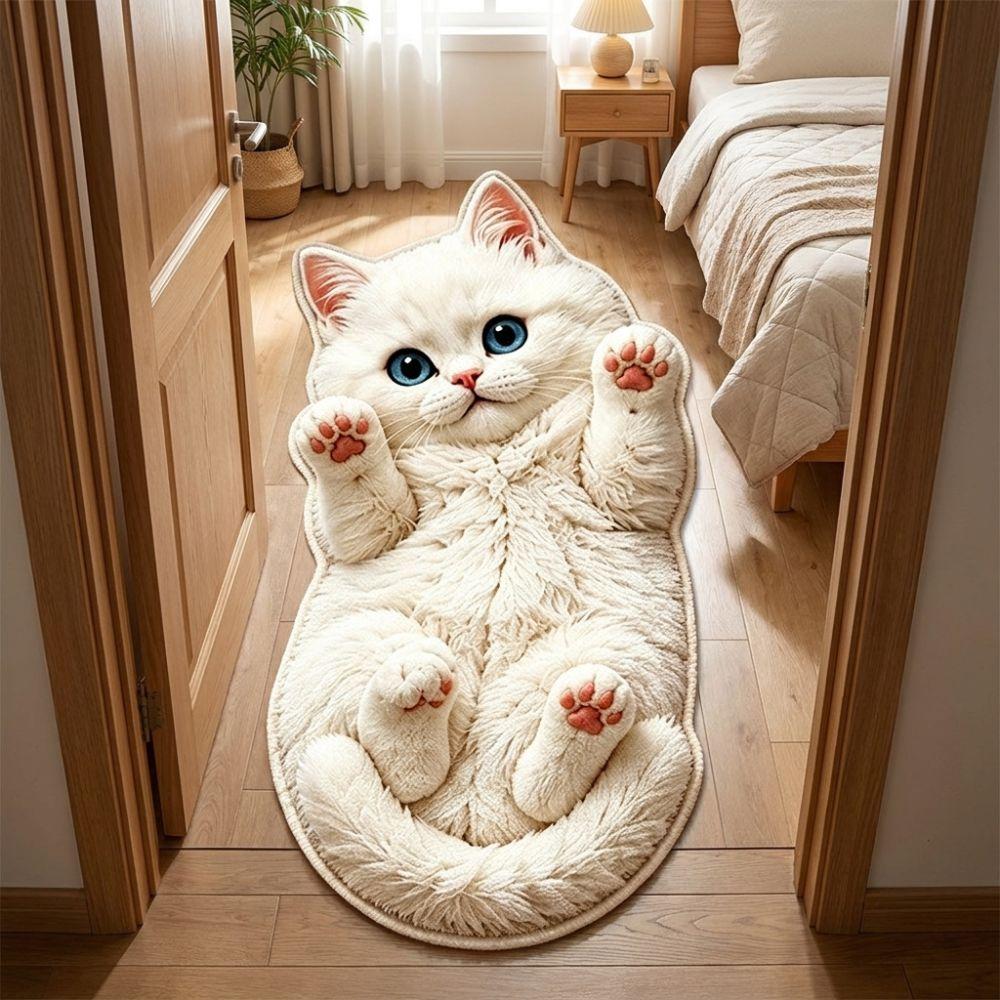 Non-Slip Cat-Shaped Area Rug Anti-fouling Cartoon Carpet Soft Home Decor Carpet  Living Rooms