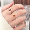 Mittelalterlicher Farbiger Schatz Rote Edelsteingruppe Mit Diamanten Eingelegt Zir*****Pen Ring Licht Luxus High-End Ring