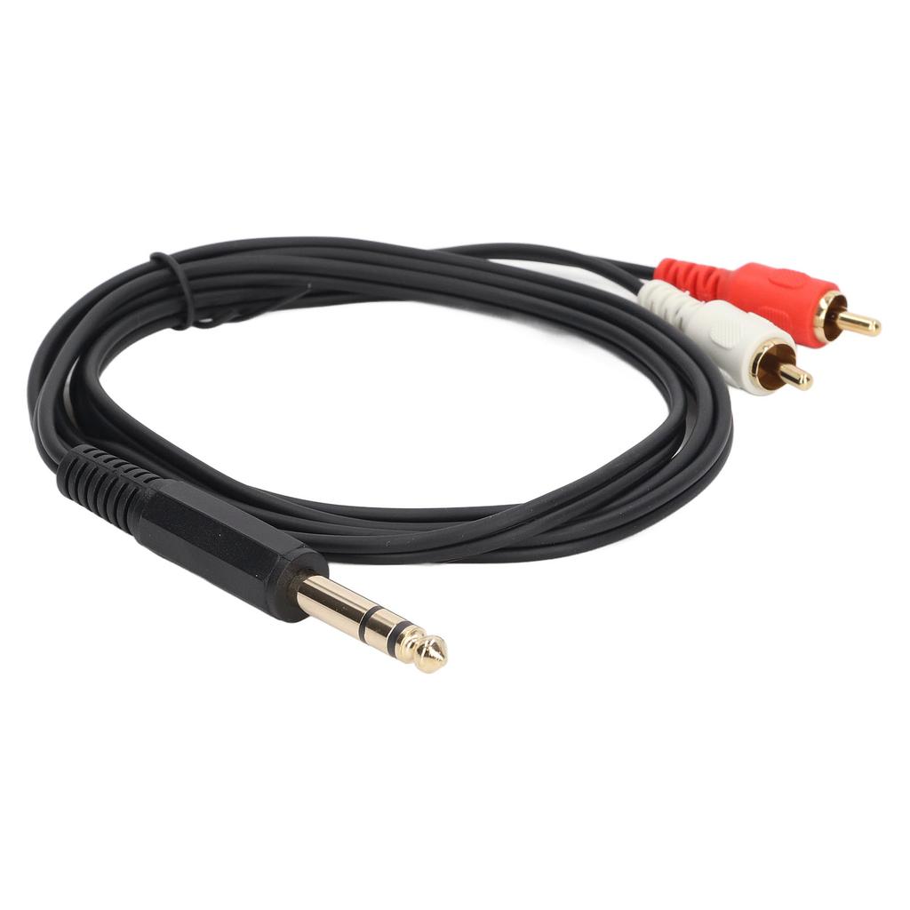 Cablu 6.35mm la 2RCA 1.5m Stereo 6.35mm Tată la 2RCA Tată Canal Stâng Drept o Adaptor Splitter