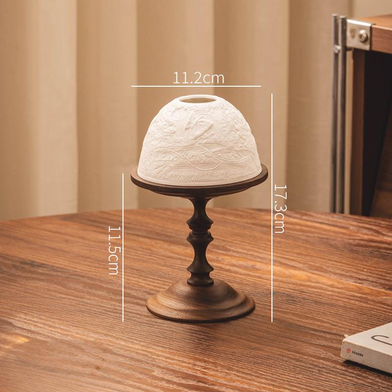 Rustic Solid Wood Candlestick Holder Vintage Table Candle Stand for Bedroom Living Room Wedding Decor