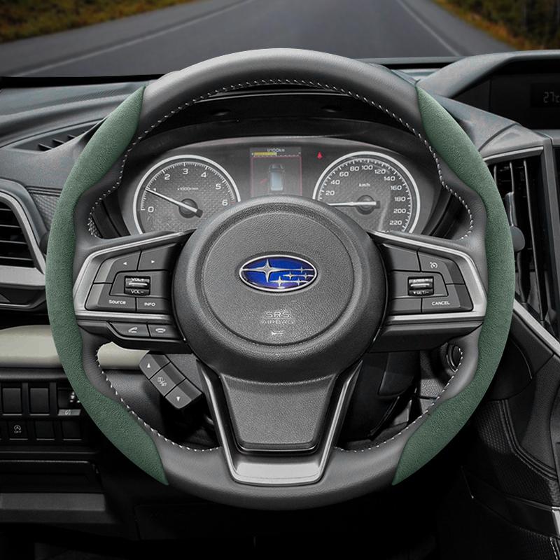vcxja9 Suitable for Subaru Anti-Slip Buckle Segmented Suede Steering Wheel Cover Suitable for Forester Sh 2009 Impreza Legacy 2014 Levorg Xv 