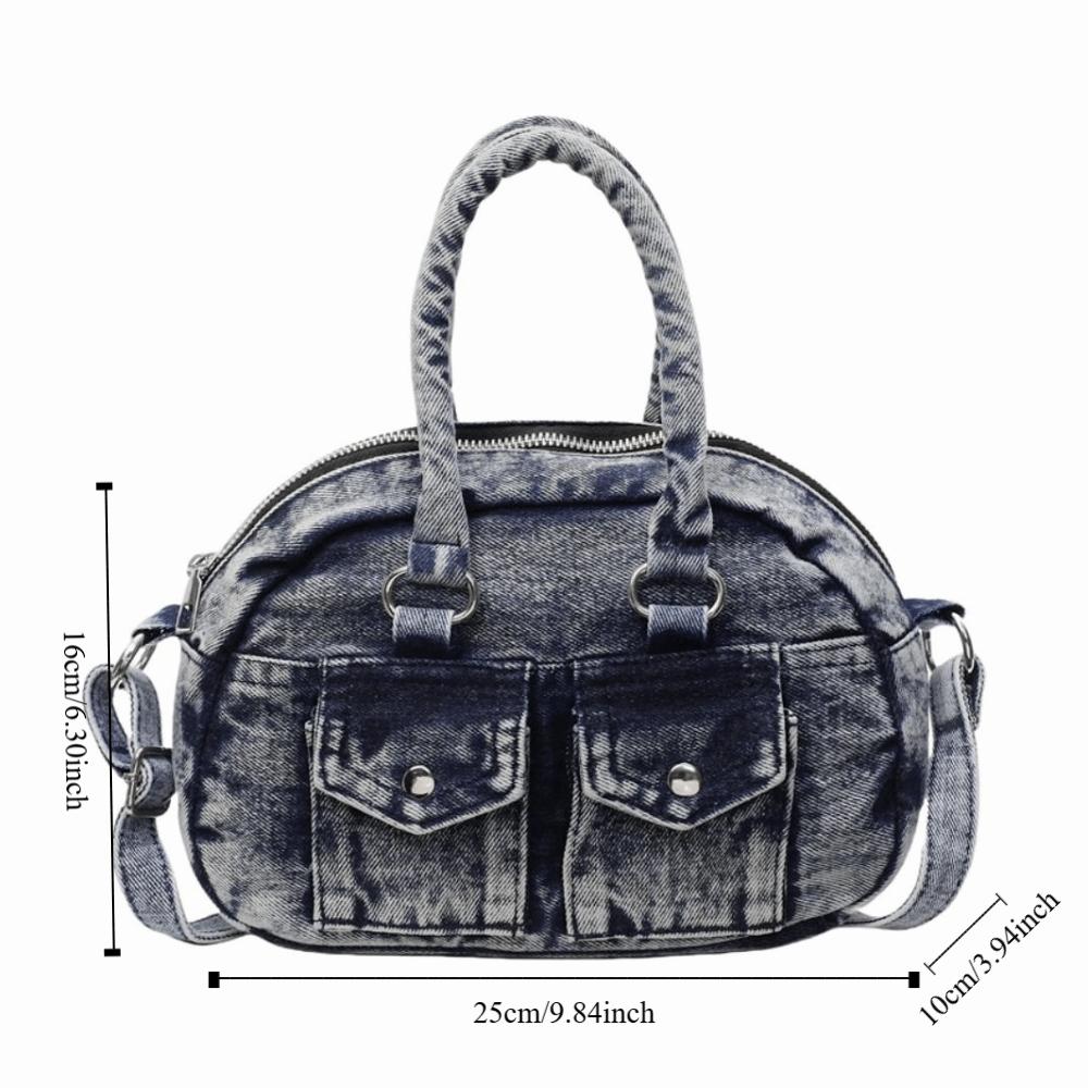 Handbag Retro Denim Bag Underarm Bag Washed Jean Bag Portable Spicy Girl Shoulder Bag  Shopping