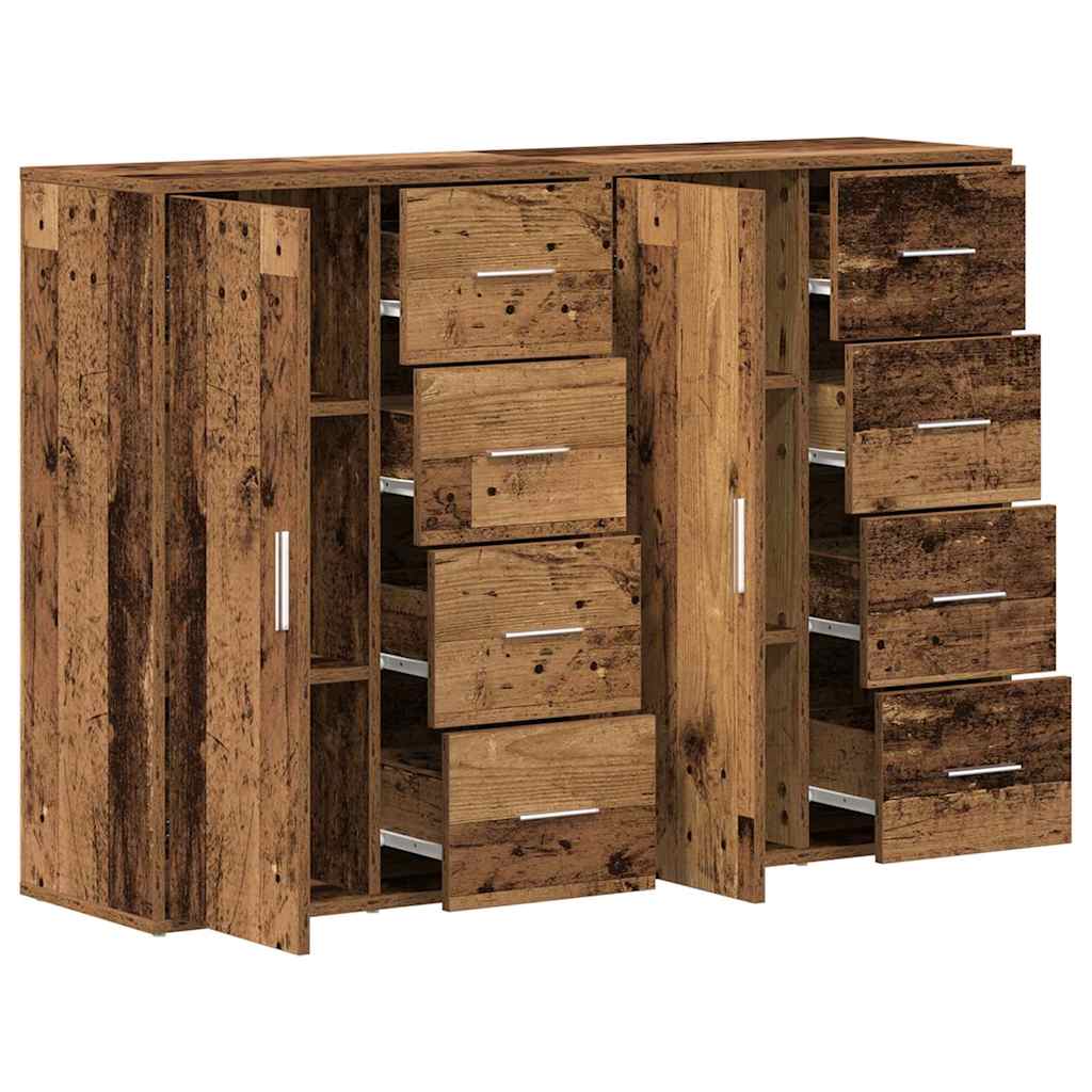 Sideboard 2 pcs Reclaimed Wood Look 60 x 31 x 84 cm Engineered Wood
