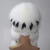 Elastické Pletené Čepice z Králičí Rex Fur Handmade Čepice z Pravé Kožešiny s Liščími Ušima Pravá Kožešina Sněžná Čepice Kukly pro Ženy Designérská