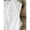 Women's Linen Blend Vest, V-Neck Sleeveless Button-Down Waistcoat, Lightweight Tailored Suit Vest for Business Casual Office