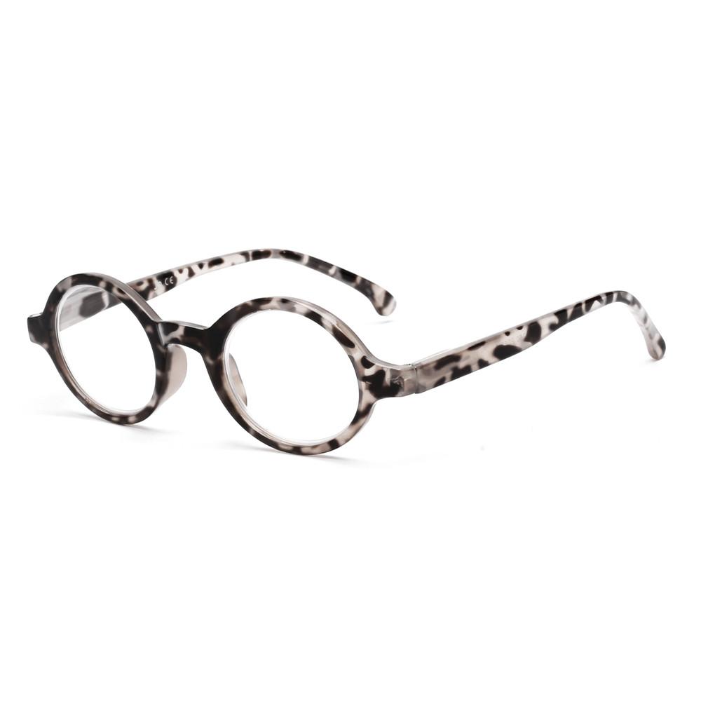 

JM Round Reading Glasses Spring Hinge Readers Men Women Glasses for Reading +200
