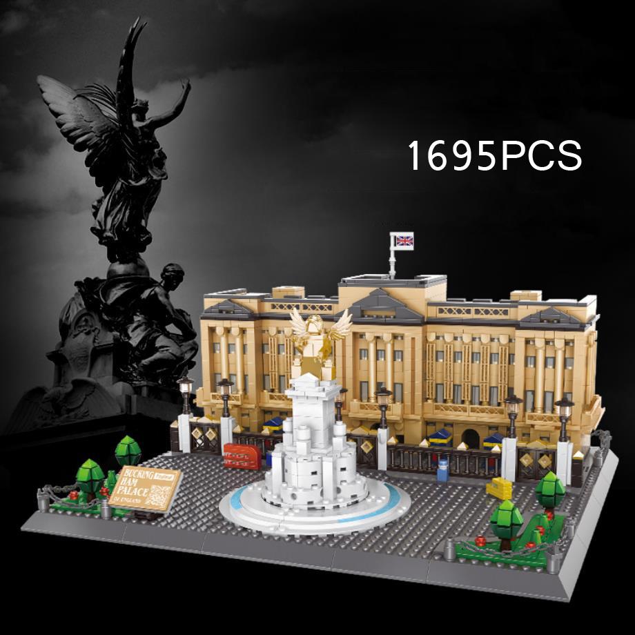 World Famous Architecture United Kingdom London Construction Block Buckingham Palace Build Model Brick Educational Plaything Collection