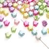 Handmade Beads Acrylic Color Plated Bead Light Pentagram Four-way Beads Loose Beads Handmade Diy Hand String Beads Accessories Materials Accessories