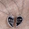 2Pcs Creative Personalized Necklace Fashion Love Splicing Pendant Best Friend Friendship Gift Charm Elegant Jewelry Accessories