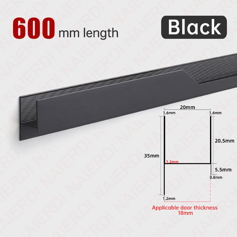 NAIERDI Black Lightning Long Furniture Handles 600-1800mm Aluminum Alloy Cabinet Handles Cupboard Door Handles Door Hardware
