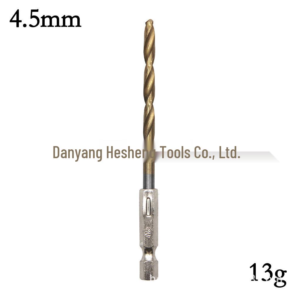 13PC Hexagonal Handle Titanium-Plated Twist Drill Bit Set (1.5-6.5mm) for Electric Drills and Screwdrivers