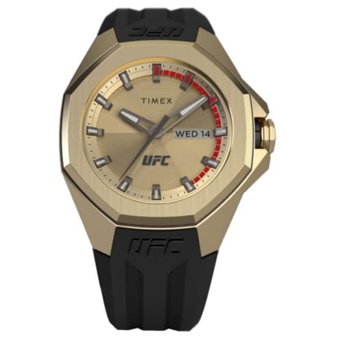 

Мужские часы Timex UFC Pro 44 мм, Черный/Золотистый тон, Один размер, 44 мм UFC Phantom Pro Циферблат с 3 стрелками и черным силиконовым ремешком