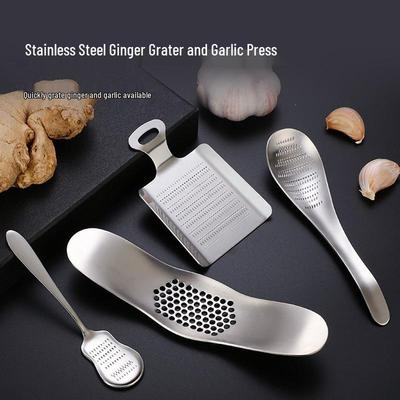 Multifunktionale Knoblauch- und Ingwerpresse, Schäler, Zerkleinerer, Reibe, Stampfer und Hobel aus Edelstahl