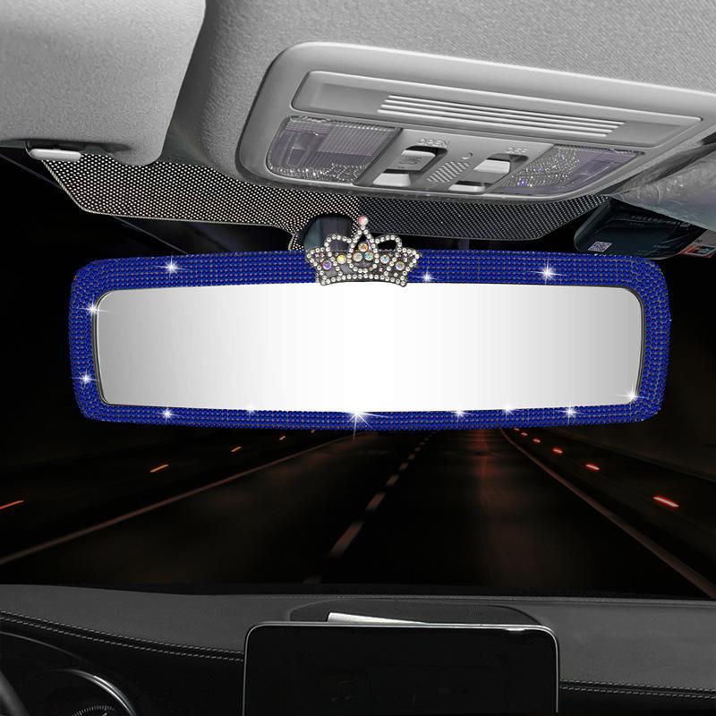 1Pc Chic Crystal-Encrusted Car Makeup Mirror - Ultra-Thin, Sunshade Design for All Vehicles, Durable ABS Plastic