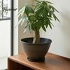 Weather Resistant Flower Basin Resin Planters, Vintage Plant Pot with Drainage Hole & Saucer, Lightweight Retro Style Courtyard Decor for Indoor