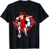 Dabbing Fußballmädchen Marokko Trikot Floral Fußballblume T-Shirt